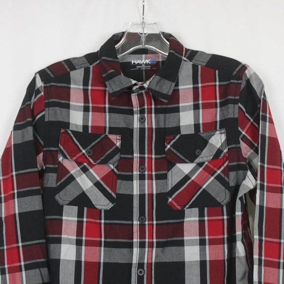 Tony Hawk Plaid Button Up Dress Shirt Youth Size XL - Picture 2 of 4